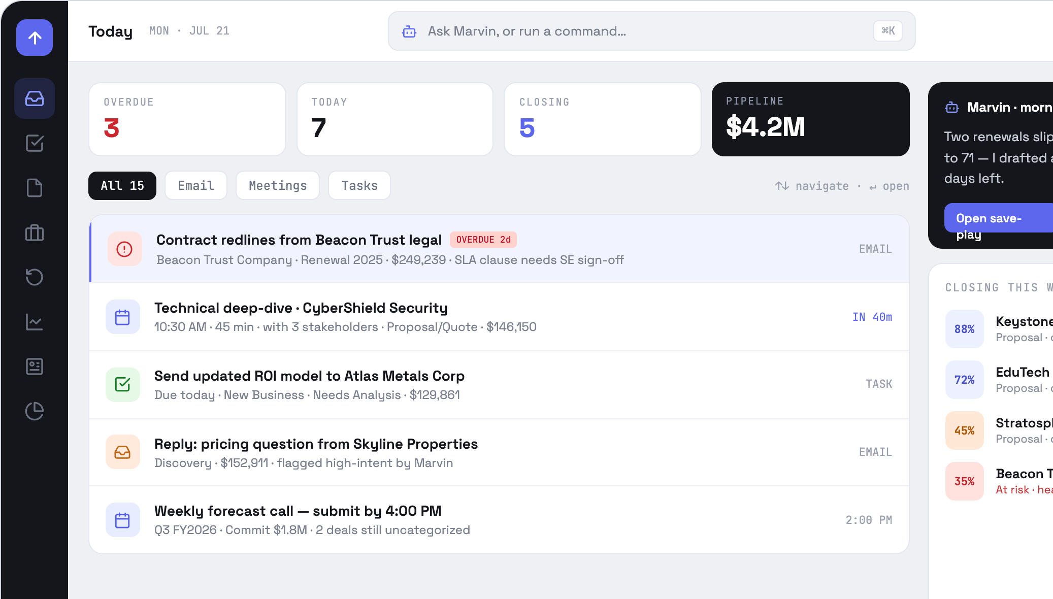 OppFlow Today — command center